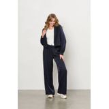 &Co Woman - Fluwelen Blazer - Donkerblauw - Regular Fit