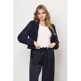 &Co Woman - Fluwelen Blazer - Donkerblauw - Regular Fit