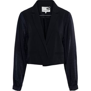 &Co Woman - Fluwelen Blazer - Donkerblauw - Regular Fit