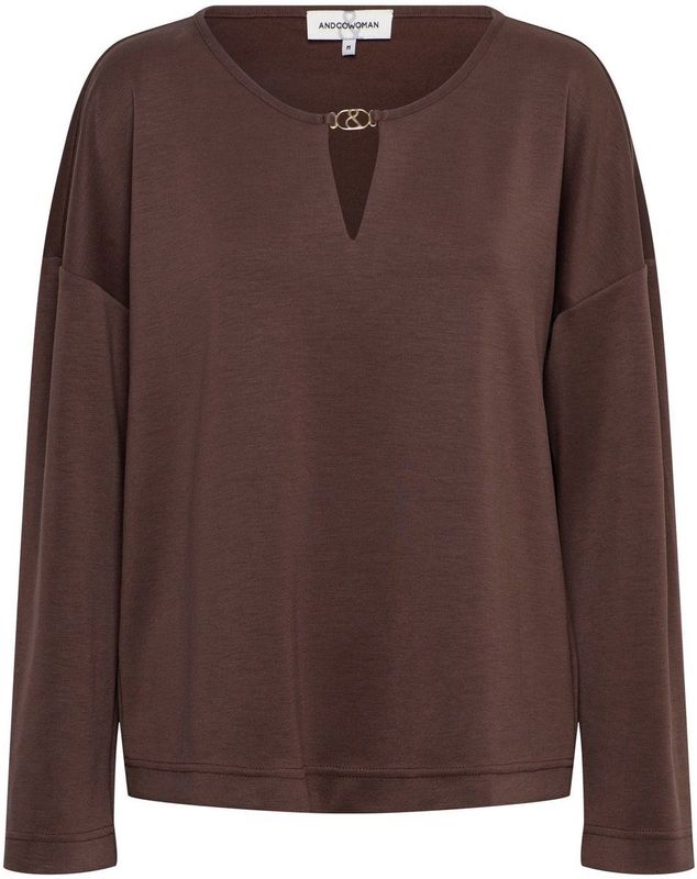 &Co Woman - Blousetop - Bruin - Modal