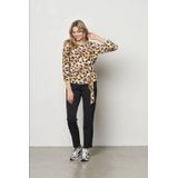 &Co Woman - Top - Bruin - Aansluitend - Rechte Mouwen - Ronde Hals