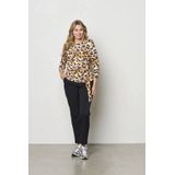 &Co Woman - Top - Bruin - Aansluitend - Rechte Mouwen - Ronde Hals