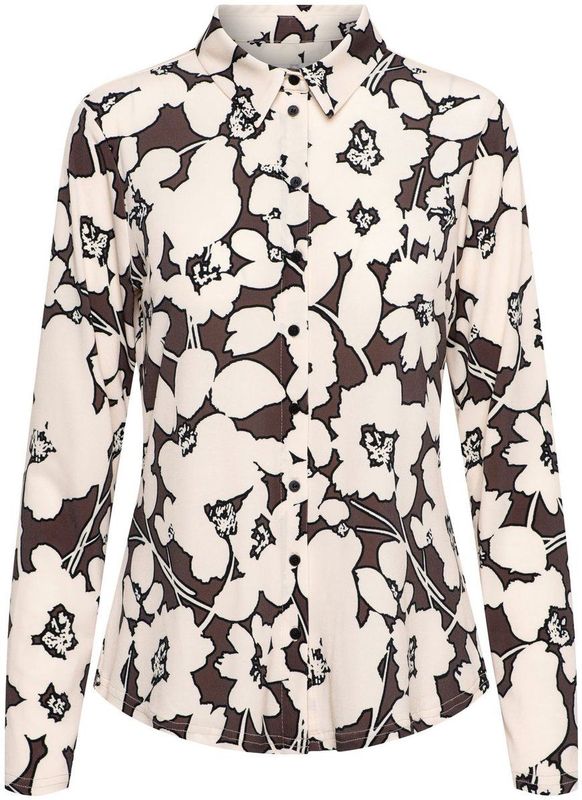 Andco woman - Lotte BL390 - Blouse - Chocolate Multi - Bloemenprint
