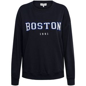 &Co Woman - Artwork Sweatshirt Hoodie - Blauw - Oversized - Katoen