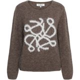 &Co Woman - Bilal - Pullover - Chocolate - Lange Mouw