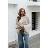&Co Woman - M-Beige - Gilet - Mouwloos - 3-knoops Sluiting