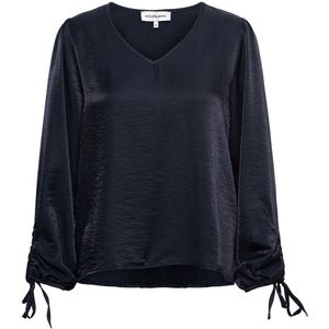 &Co Woman - Blouse - Blauw - Effen - Halslijn: V-hals