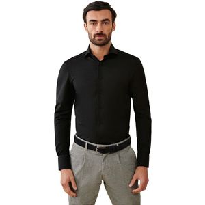 Cavallaro Napoli - Overhemd - Zwart - Twill - Slim Fit