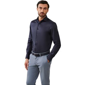 Cavallaro - Napoli - Overhemd - Donkerblauw - Slim Fit - Twill
