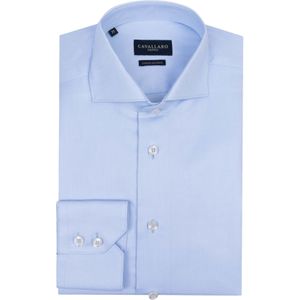 Cavallaro Napoli - Slim Fit Overhemd - Lichtblauw - Twill
