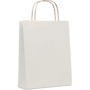 Geschenktas - Cadeauverpakking - Cadeautas - Giftbag - Tasje - Papier - 18 x 21 cm - wit - 1 stuk