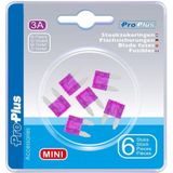 ProPlus Mini steekzekeringen - 3A - Paars - 6 stuks