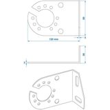 Pro Plus Stekkerdooshouder - Metaal - Gehoekt - 8 X 5 cm - Zwart