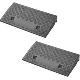 ProPlus Oprijblok voor Opstaande Rand - 50 x 27 x 7 cm - Oprijplaat - Stoeprand Oprit - Oprijbrug - Oprijbok - Lichtgewicht kunststof - Max 3000 kg belastbaar - 2 stuks
