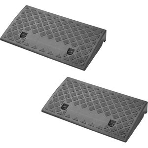 ProPlus Oprijblok voor stoeprand - profielgevormd oppervlak - 500 x 270 x 70 mm - zwart - 2 stuks