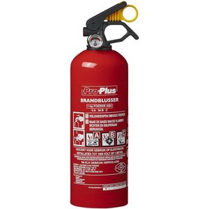 ProPlus Brandblusser met manometer - poeder - brandklasse ABC - 1 kg - vorstbestendig - universeel inzetbaar