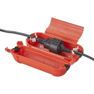 ProPlus Veiligheidsbox voor schuko stekkerverbindingen - spatwaterdicht - Ø 6.5 x 21 cm - rood