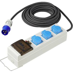 ProPlus Stekkerdoos - 10 meter - 3 stopcontacten - stroomonderbreker - aardlekschakelaar
