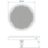 Pro Plus Reflector met Ø 5 mm Bout en Moer - Ø 60 mm - Wit