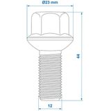 ProPlus Wielbouten - M12 x 1.5 mm - Bolconisch - Set van 5 stuks