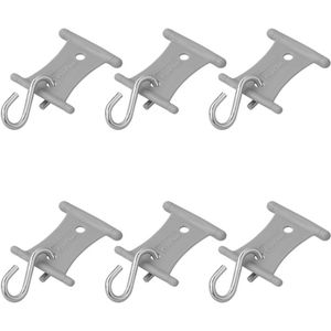 ProPlus Tentrail hangers met S-haak - Ø 5-8 mm - Set van 6 stuks - Grijs/Staal