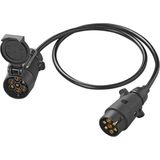 Pro Plus Verlengkabel 1 meter met 7 Polige Stekker en 7 Polige Stekkerdoos