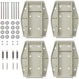ProPlus - Stabilisatievoeten - Set van 4 - Zwart - Kunststof en Staal