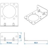 Pro Plus Stekkerdooshouder - Metaal - Gehoekt - 9.25 X 7 cm - Zwart