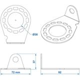 Pro Plus Stekkerdooshouder - Metaal - Gehoekt - 9.25 X 7,2 cm - Zwart