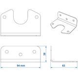 Pro Plus Stekkerdooshouder - Metaal - Gehoekt - 9.4 X 6.3 cm - Zwart