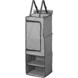 ProPlus 4-Vaks Organizer - Wandorganizer - 34 x 34 x 96 cm - Muurorganizer - Tentorganizer - Caravanorganizer - Tent Schort - Met Rits & Keder - Bevestiging met Klittenband