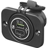 ProPlus - USB Snellader - Inbouw - Dual Poorten - 12/24V - Water- en Stofdicht
