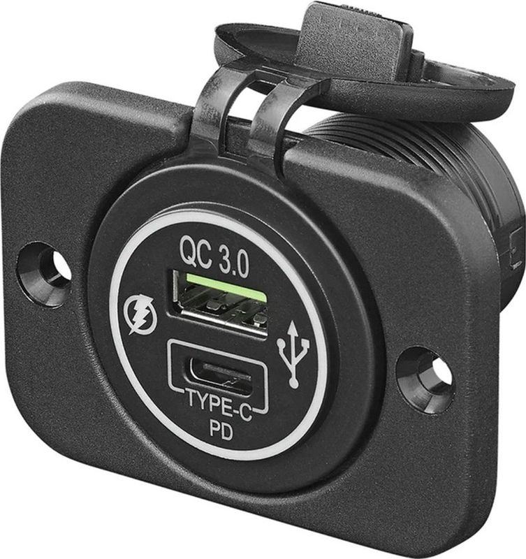 ProPlus - USB Snellader - Inbouw - Dual Poorten - 12/24V - Water- en Stofdicht