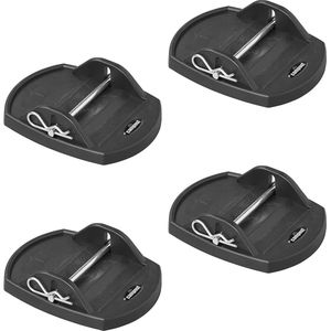 Campout Stabilisatievoeten Set - Stabilisatieset Caravan of Aanhangwagen - Met metalen poten - Voorkomt wegzakken - Kunststof - Maximaal 900 kg per steun - Inclusief opbergtas - 4 stuks
