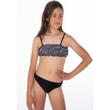 Protest - PRTLARA JR - Bandeau Bikini - Zwart - Getextureerd - Bloemenprint