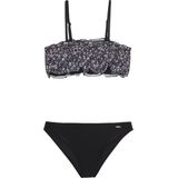 Protest - PRTLARA JR - Bandeau Bikini - Zwart - Getextureerd - Bloemenprint