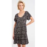 Protest - PRTLENI - Zomerjurk - Zwart Wit Geel - 100% Viscose