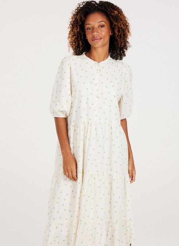 Protest - PRTDAILA - Blousejurk - Canvasoffwhite - Korte Mouwen - Maxi Jurk