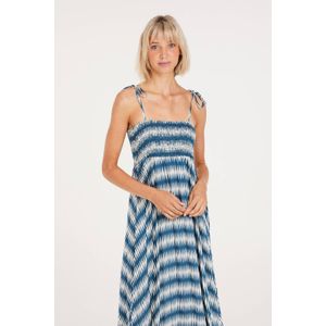 Protest - Jurk - Blauw/Ecru - All Over Print - Spaghettibandjes