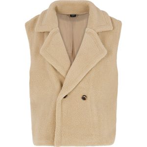 Protest Prtbrody – Bodywarmer Dames – Knoopsluiting – Teddy – Bamboobeige