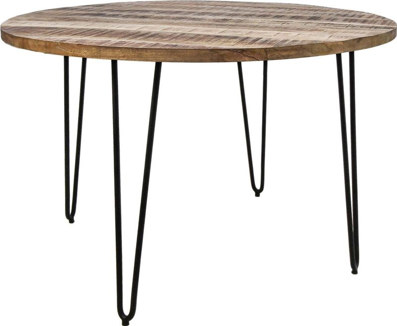 HSM Collection Eettafel Valencia - ø120 cm - Mangohout/Ijzer
