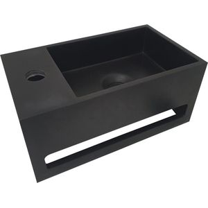 Wiesbaden Fontein Julia 35 x 20 cm Solid Surface Mat Zwart