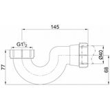 Wiesbaden Sifon 1 1/2" x 40 mm voor vrijstaande baden 21.6005