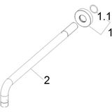 Wiesbaden Caral douchearm met muurbevestiging 35 cm geborsteld messing 29.5880