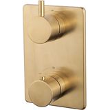 Afbouwdeel wiesbaden caral thermostatisch 2-weg geborsteld messing goud