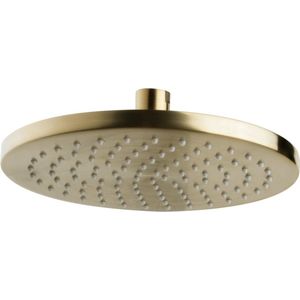 Luxe hoofddouche wiesbaden rond 20 cm geborsteld messing goud