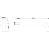 Wiesbaden inbouw uitloop rond 25 cm 1/2'' geborsteld messing