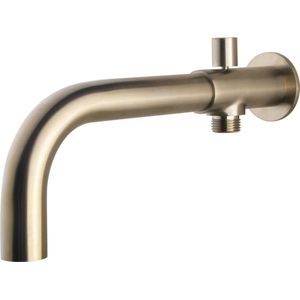 Sanifun inbouw-baduitloop met omstel rond 23cm geborsteld staal