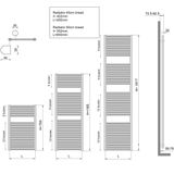 Radiator wiesbaden elara 118,5x45 cm midden-onder aansluiting mat zwart