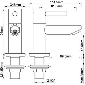 Fonteinkraan wiesbaden amador keramisch 1/2" geborsteld koper